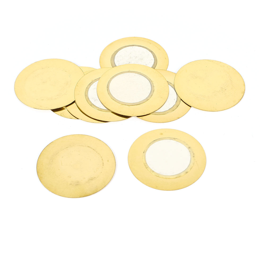 uxcell Uxcell 10 Pcs Electronic Components 27mm Dia Piezoelectric Copper Buzzer Film Gasket