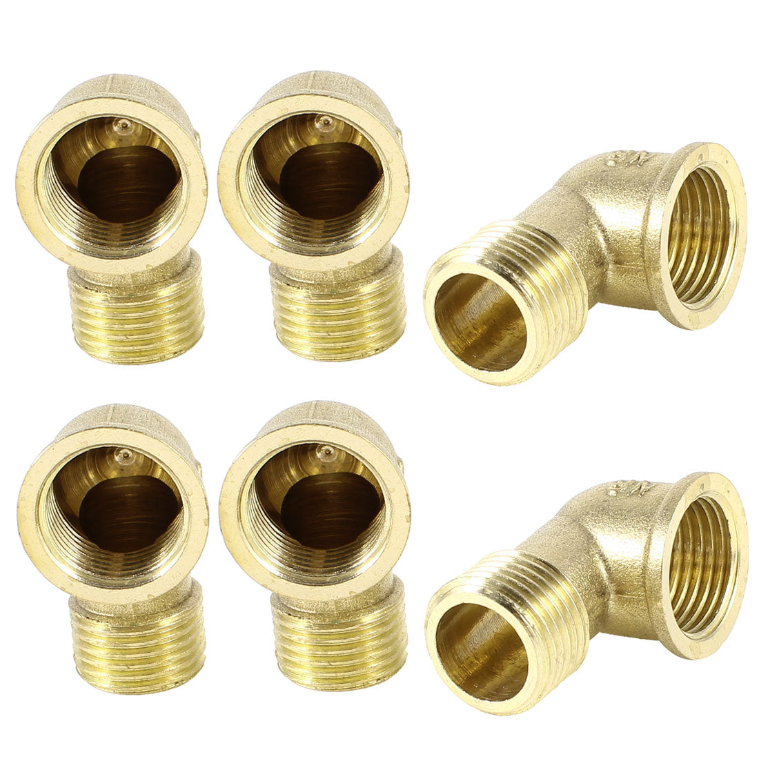 uxcell Uxcell 6pcs Gold Tone 1/2PT Female x 1/2PT Male Thread 90 Degree Street Elbow Brass Pipe Fitting