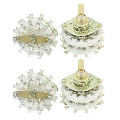 Harfington Uxcell 4PCS KCZ2*11 10mm Mounting Hole Dia 2P11T 2 Pole 11 Position Double Decks Band Channael Rotary Switch