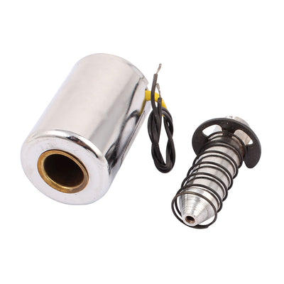 Harfington Uxcell DC 12V 10mm 4-8Kg Pull Type 2 Wired Spring Plunger Solenoid Electromagnet