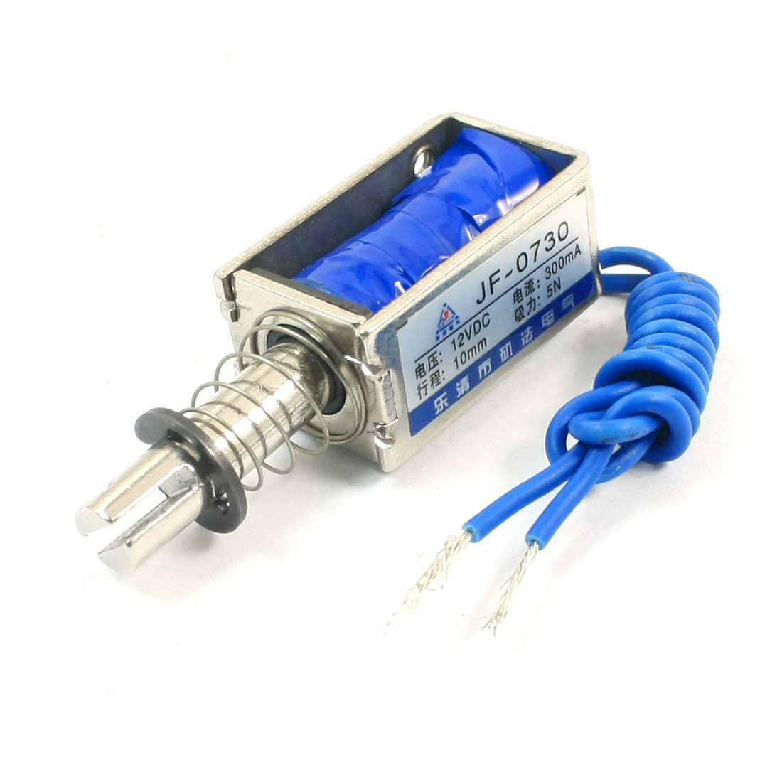 uxcell Uxcell JF-0730 5N/10mm DC12V 300mA Two Wires Pull Type Open Frame Linear Motion Solenoid Electromagnet