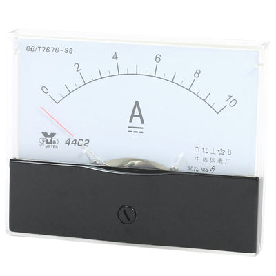 Harfington Uxcell Rectangle Measurement Tool Analog Panel Ammeter Gauge DC 0 - 10A Measuring Range 44C2