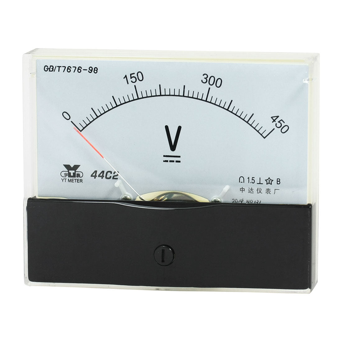 uxcell Uxcell Rectangle Measurement Tool Analog Panel Voltmeter Volt Meter DC 0 - 450V Measuring Range 44C2