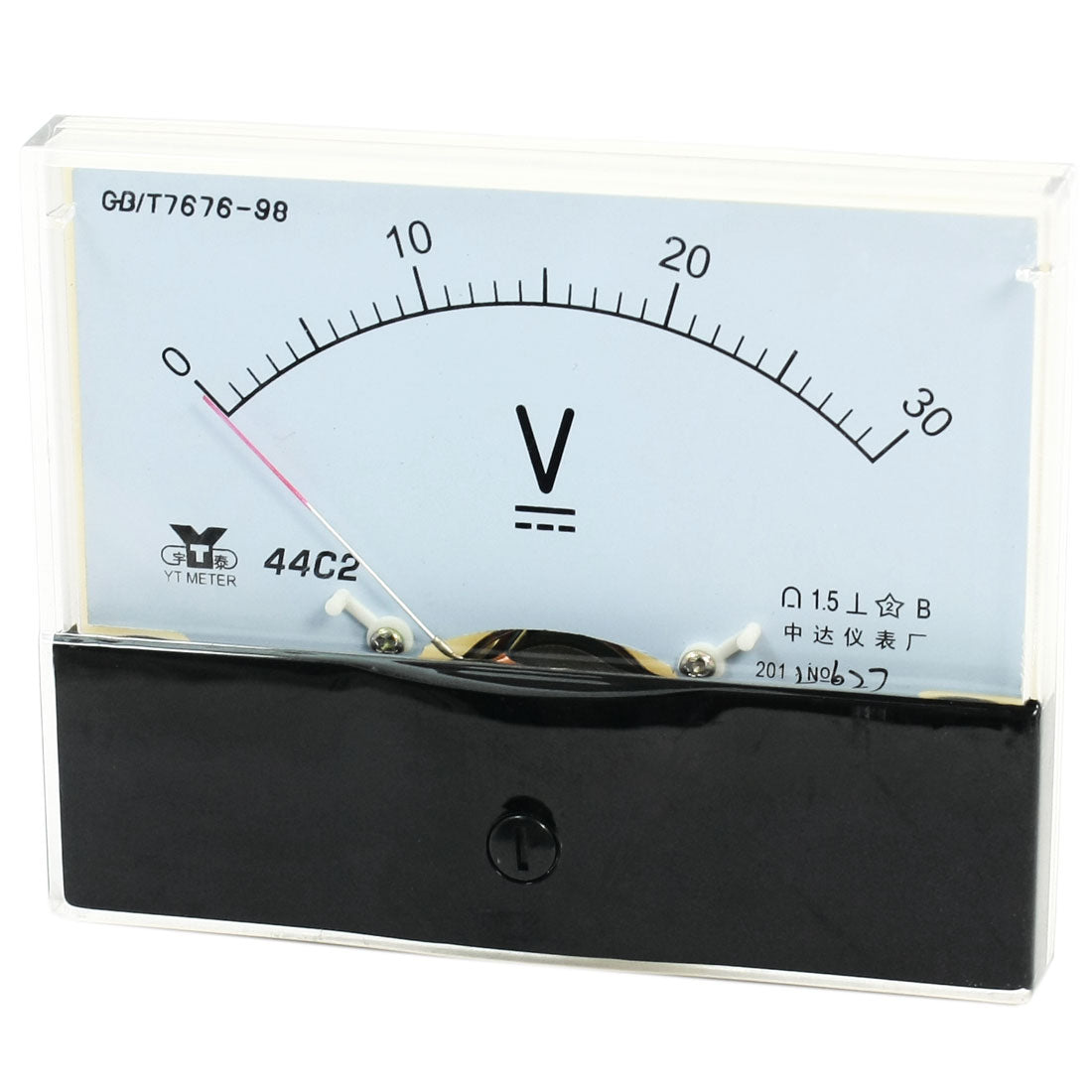 uxcell Uxcell Rectangle Measurement Tool Analog Panel Voltmeter Volt Meter DC 0 - 30V Measuring Range 44C2
