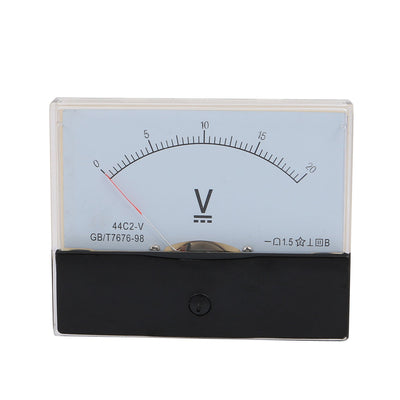 Harfington Uxcell Rectangle Measurement Tool Analog Panel Voltmeter Volt Meter DC 0 - 20V Measuring Range 44C2