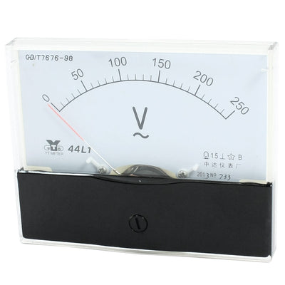 Harfington Uxcell Rectangle Measurement Tool Analog Panel Voltmeter Volt Meter AC 0 - 250V Measuring Range 44L1