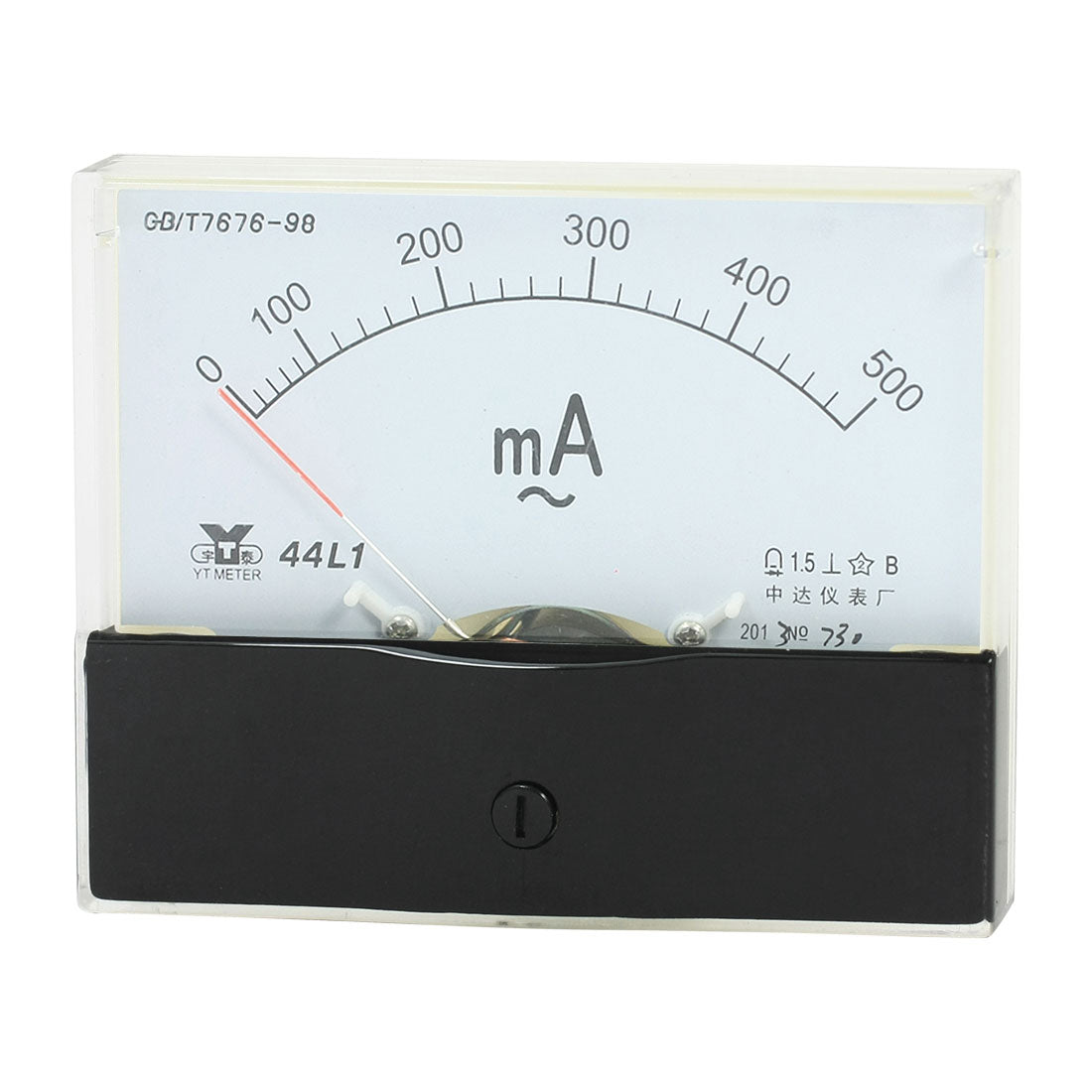 uxcell Uxcell Rectangle Measurement Tool Analog Panel Ammeter Gauge AC 0 - 500mA Measuring Range 44L1