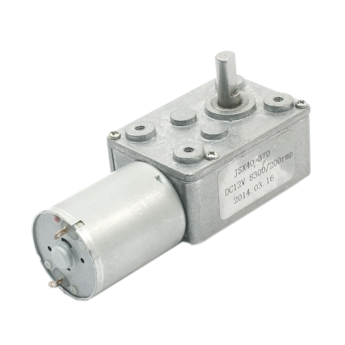 uxcell Uxcell DC 12V Connecting Reduction Ratio 8300RPM 200RPM Rotary Speed Reducer Self-locking High Torque Worm Geared Box Motor