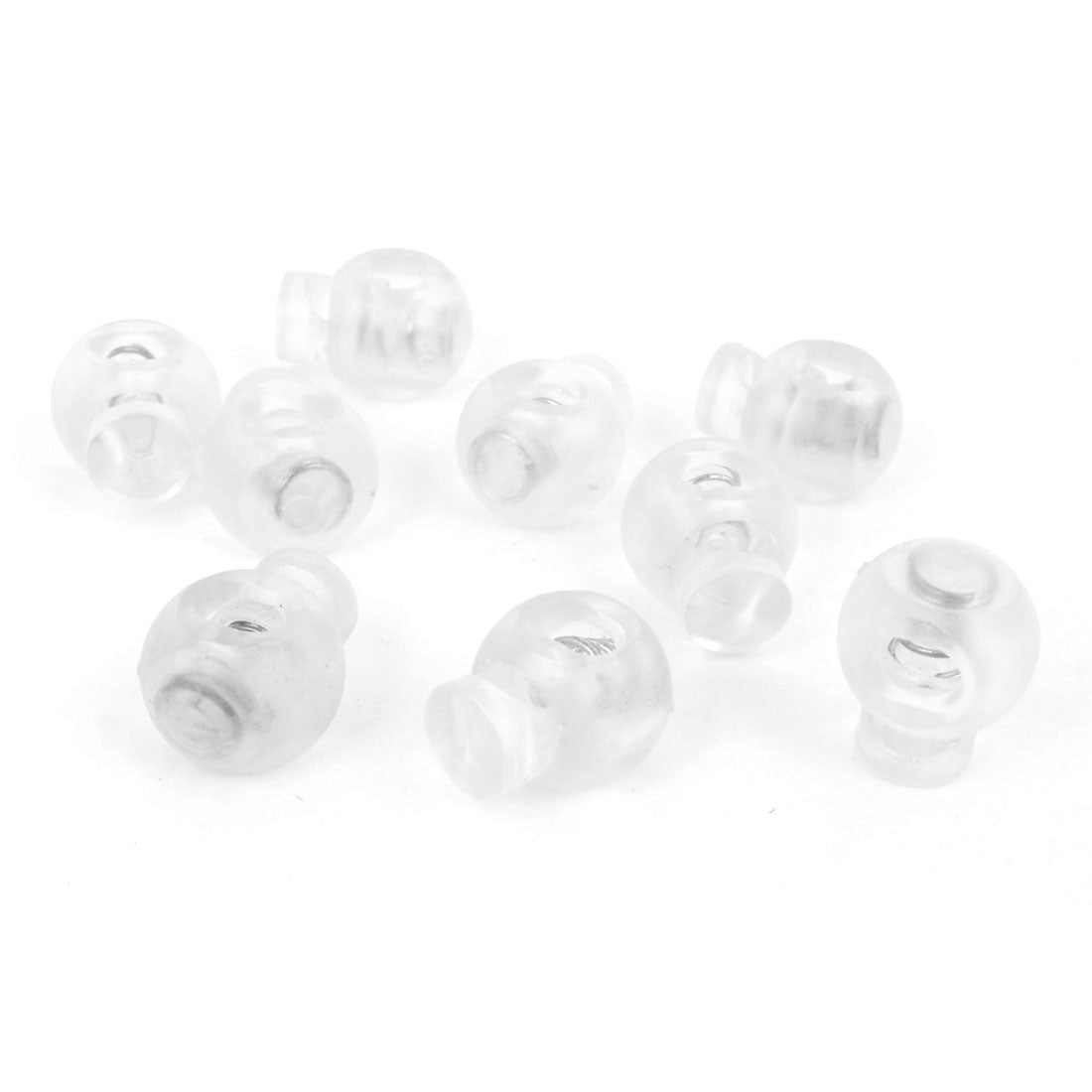 uxcell Uxcell Backpack Drawstring Clear 6.5mmx5mm Single Hole Round Head Spring Cord Locks Toggles 10 Pcs