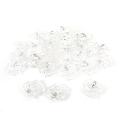 Harfington Uxcell Backpack Tent Clear Plastic 4.5mm Dia Two Holes Spring Lanyard Cord Locks Toggles 30 Pcs