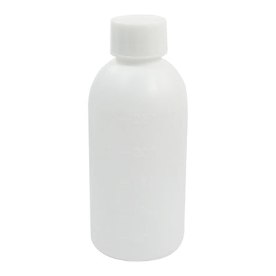 Harfington Uxcell 250mL Capacity 14.5cm x 6cm 25mm Dia Mouth Double Cap Leak Proof Screwcap Graduated  White Plastic Cylindrical Bottle for Chemistry Lab Laboratory