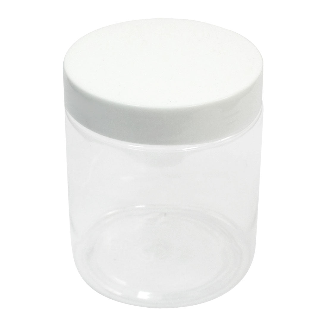 uxcell Uxcell 250ml Capacity 60mm Dia Mouth 8.5cm x 7cm White Clear Plastic Cylinder Body Plastic Widemouth  Chemical Reagent Storage Jar Bottle for Laboratory