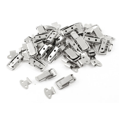 Harfington Uxcell Drawer Closet Spring Loaded Safety Latch Catch Toggle Hasp Silver Tone 4.5cm Long 30 Set