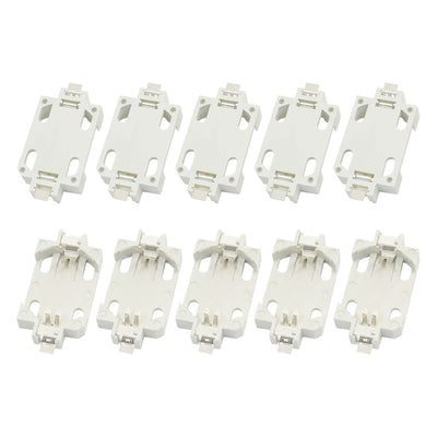 Harfington Uxcell 10 PCS White Plastic Shell CR2032 Coin Cell Button Battery Holder Socket Case Container Surface Mounted Devices SMT