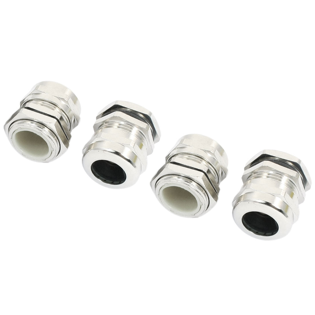 uxcell Uxcell 4Pcs PG16 Silver Tone Metal Waterproof Connector Fastener Locknut Stuffing Cable Gland for 10-14mm Wire