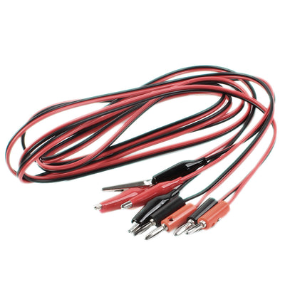 Harfington Uxcell 2pcs 1.5M Black Red Multimeter Part Alligator Clip Test Lead to Banana Line Cable for Test Work