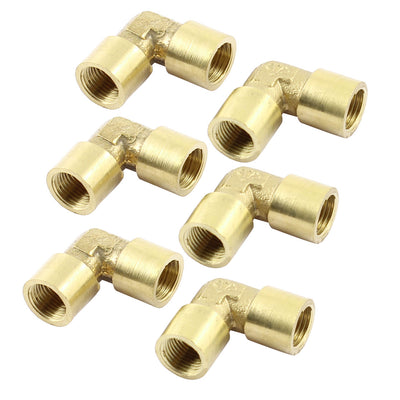 Harfington Uxcell 6pcs Right Angle Elbow 90 Degree 1/8 BSP Female Equal Pipe Joint Connector Fitting Coupling Coupler