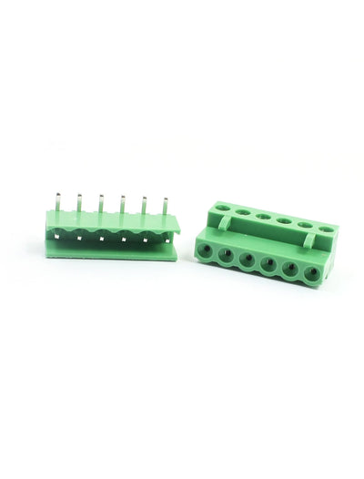 Harfington Uxcell 5 Pcs AC300V 10A 5.08mm Pitch 6-Pin Pluggable Type Through Hole PCB Terminal Barrier Block Connector for 14-26AWG Wire