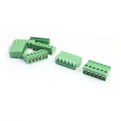 Harfington Uxcell 5 Pcs AC300V 10A 5.08mm Pitch 6-Pin Pluggable Type Through Hole PCB Terminal Barrier Block Connector for 14-26AWG Wire