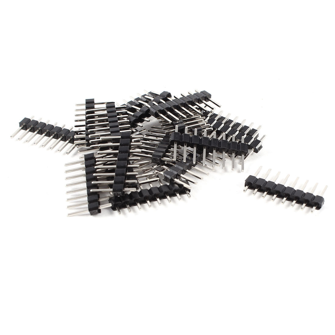 uxcell Uxcell 20 Pcs 2.54mm Pitch Single Row 1x8 8Pin Straight PCB Socket Connector Pin Headers