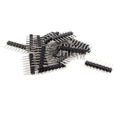 uxcell Uxcell 20 Pcs 2.54mm Pitch Single Row 1x8 8Pin Straight PCB Socket Connector Pin Headers