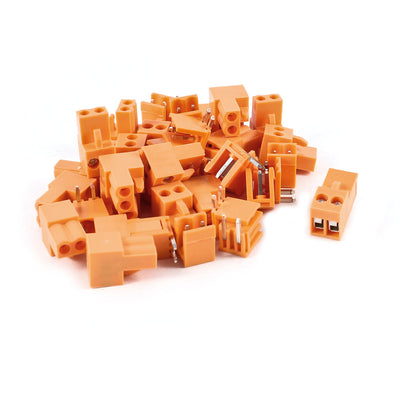 uxcell Uxcell 20 Pcs 2Pin 3.96mm Spacing PCB Screw Terminal Block Connector 300V 10A AWG14-26 Orange