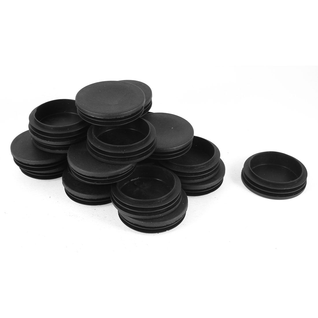uxcell Uxcell 30 Pieces 60mm Diameter Black Plastic Blanking End Cap Round Tubing Tube Inserts