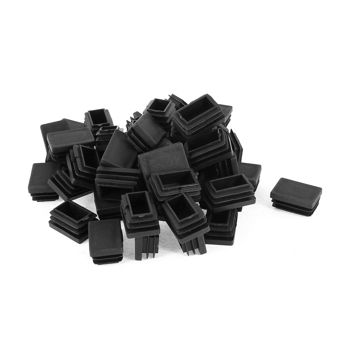 uxcell Uxcell Black Plastic Rectangle Tube Inserts End Blanking Cap 20mm x 30mm 50 Pcs