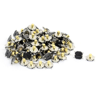 Harfington Uxcell 100 Pcs 5x 5 x 3.5mm 4-Pin Surface Mounted Devices Momentary Tactile Tact Push Button Switches