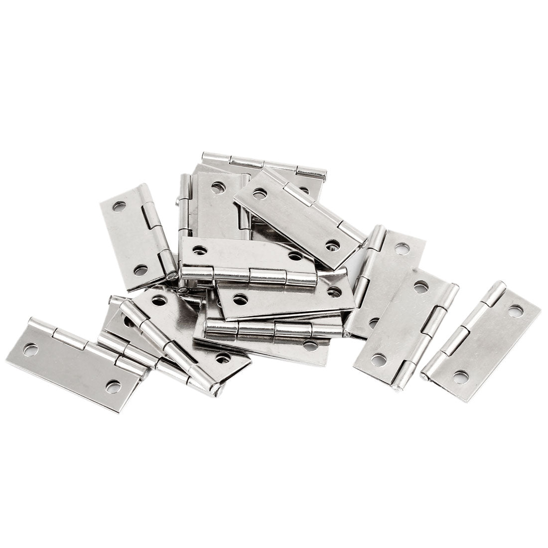 uxcell Uxcell 20 Pcs Screw Mounted Silver Tone Stainless Steel Door Hinges 1.4"