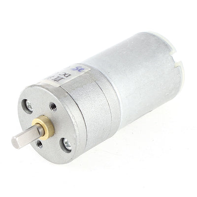 Harfington Uxcell DC 12V 1500RPM 4mm D Shape Shaft Cylinder Electric Geared Box Speed Reduce Motor
