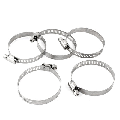 Harfington Uxcell 5Pcs 40mm-64mm Car Metal Adjustable Band Hose Clamp Cable Tight Click