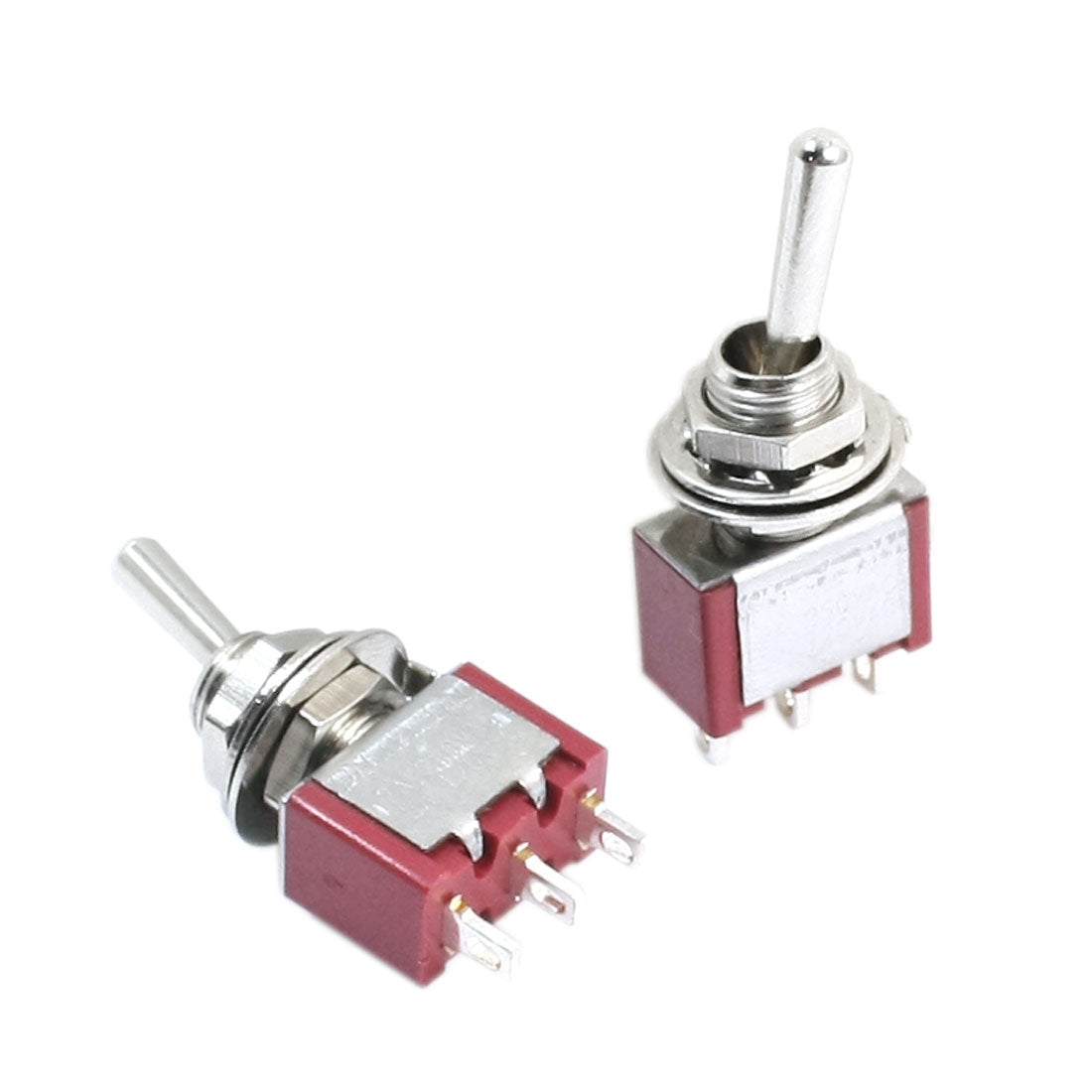 uxcell Uxcell 2Pcs AC 250V/2A 120V/5A Momentary SPDT 2 Positions Toggle Switches