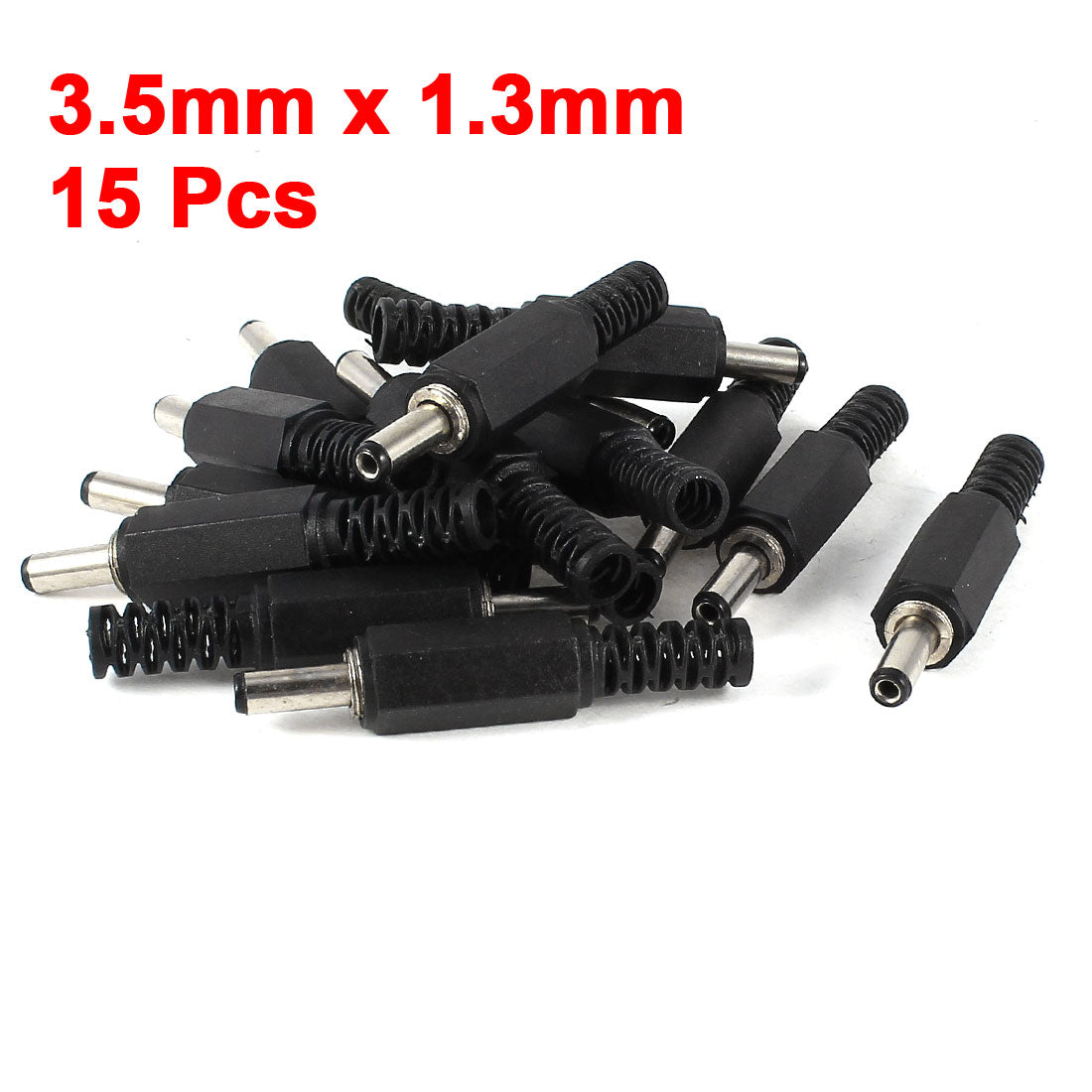 uxcell Uxcell 15 Pcs 1.3mm x 3.5mm Male DC Power CCTV Coaxial Connector