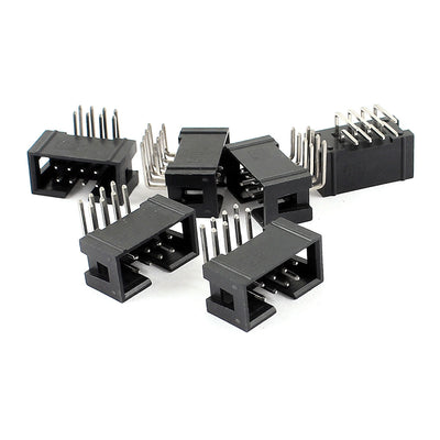 Harfington Uxcell 6Pcs DC3-8PL 2x4 Pins 8P 2.54mm Pitch Right Angle Connector Pin IDC Box Headers