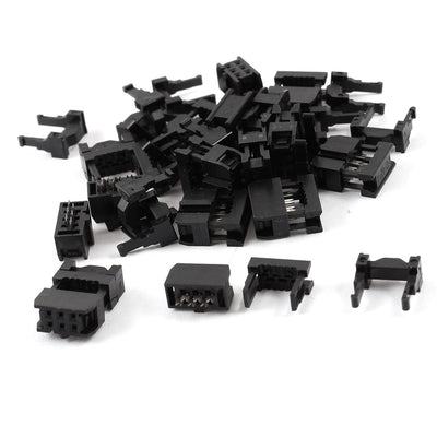 Harfington Uxcell 15 Pcs Black IDC Cable Connector FC-6P 6Pin Female Header 2.54mm Pitch