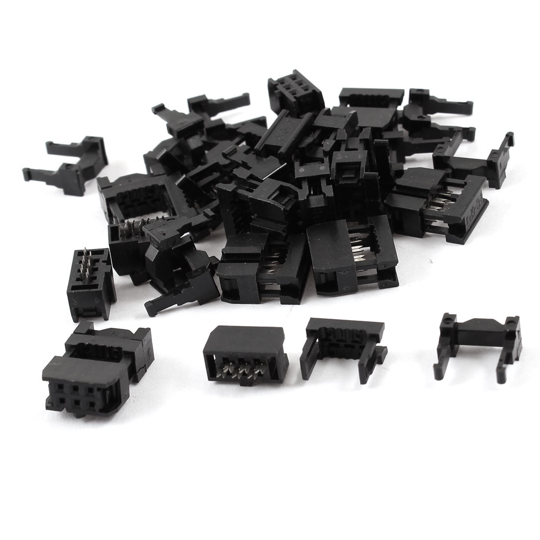 uxcell Uxcell 15 Pcs Black IDC Cable Connector FC-6P 6Pin Female Header 2.54mm Pitch
