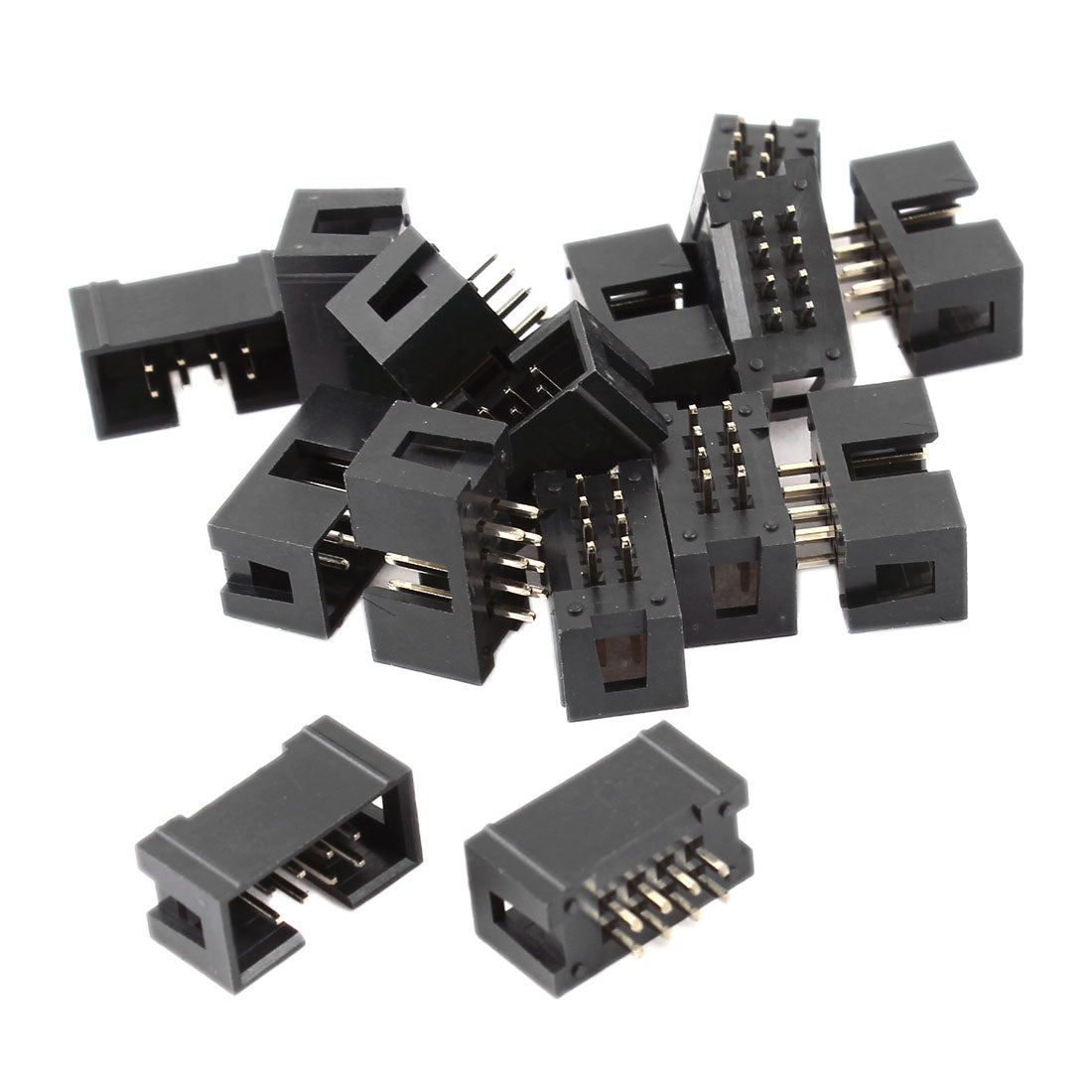 uxcell Uxcell 15Pcs DC3-8P 2x4 Pins 2.54mm Pitch Straight Connector Pin IDC Box Headers