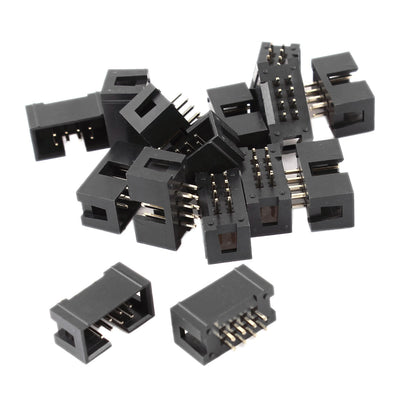 Harfington Uxcell 15Pcs DC3-8P 2x4 Pins 2.54mm Pitch Straight Connector Pin IDC Box Headers