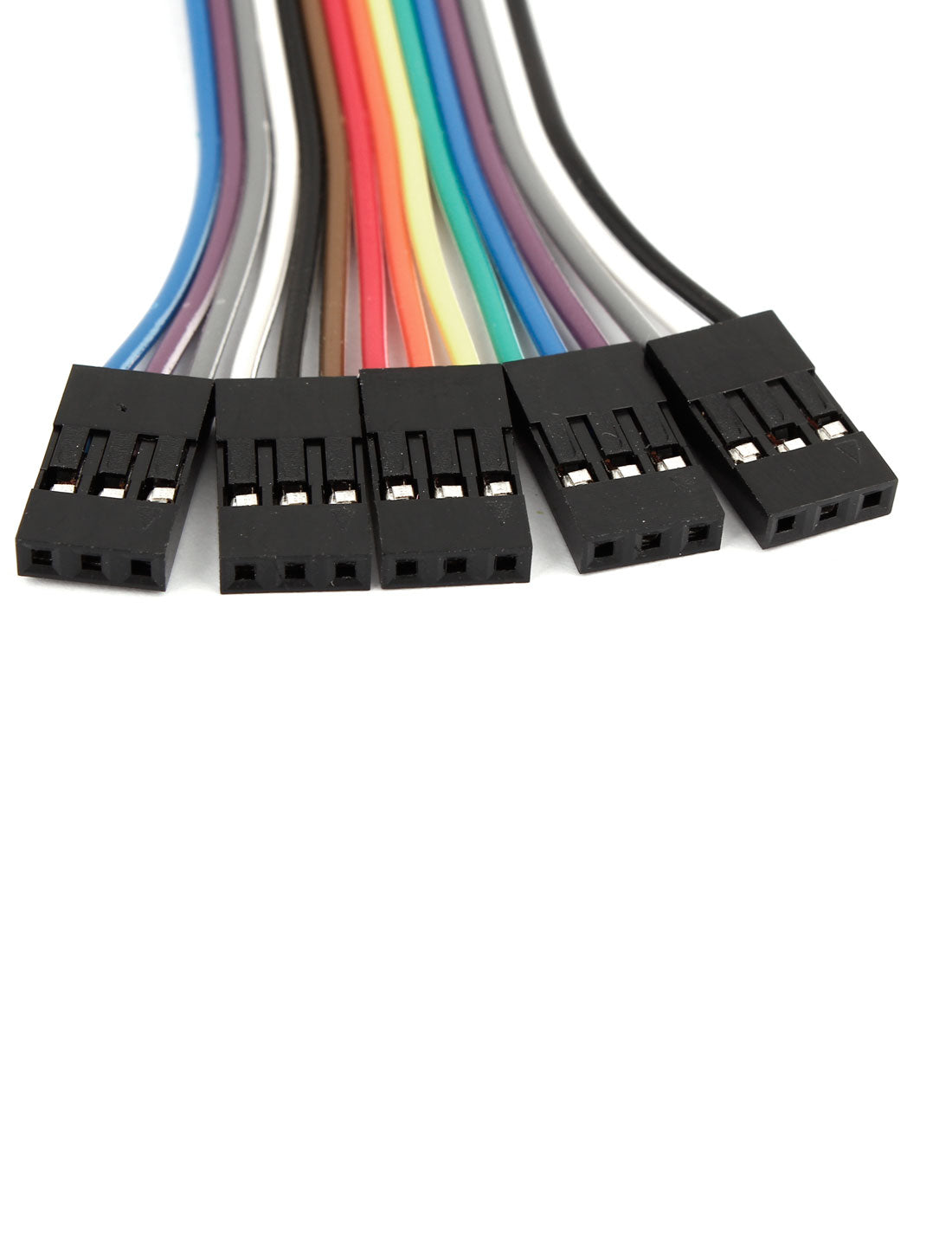 uxcell Uxcell 10cm 2.54mm 3 Pin Female to Female F/F Jumper Wire Cable Connector 5 Pcs