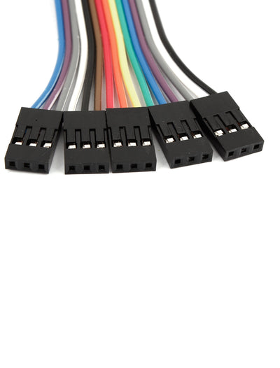 Harfington Uxcell 10cm 2.54mm 3 Pin Female to Female F/F Jumper Wire Cable Connector 5 Pcs