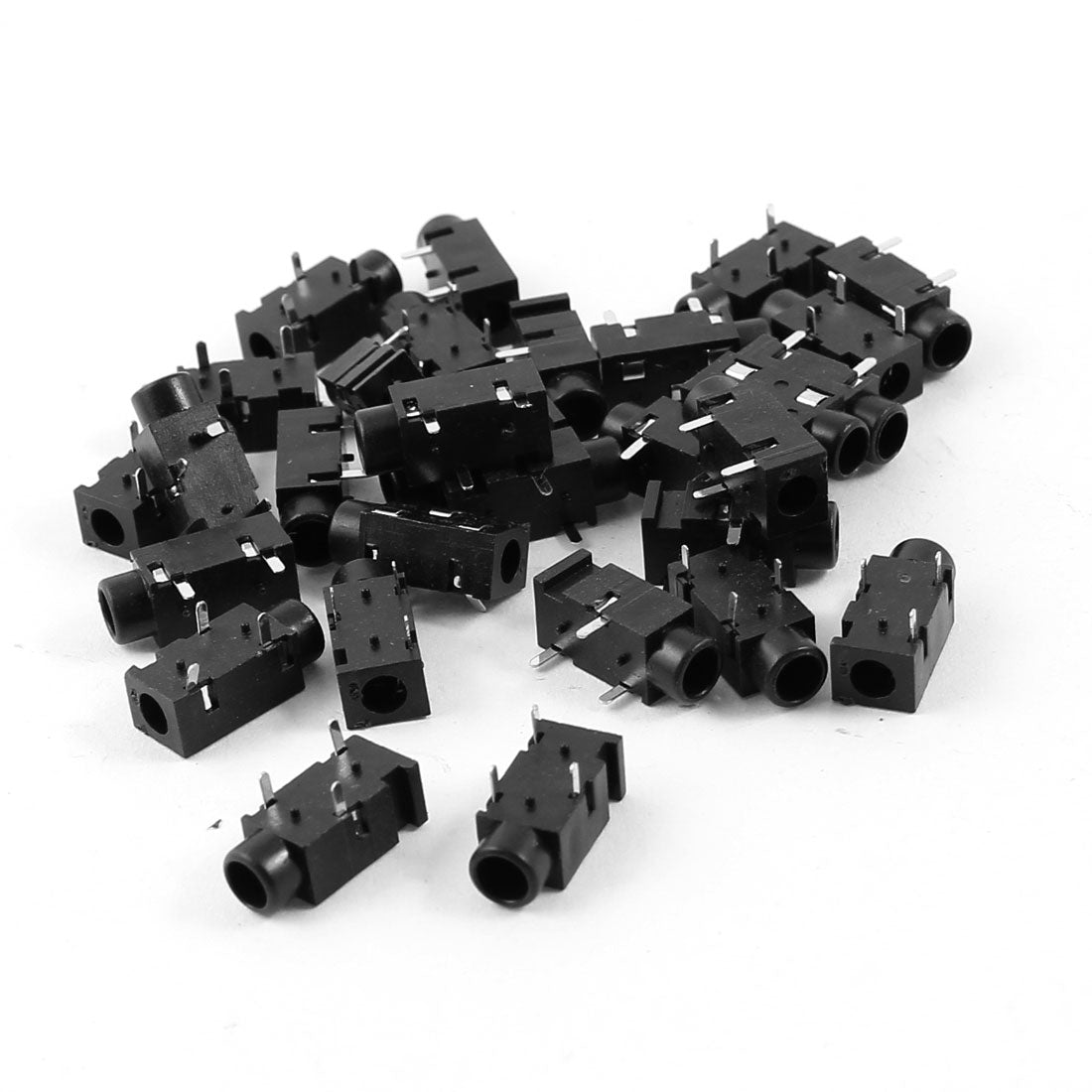 uxcell Uxcell 30 Pcs Panel PCB Mount 3 Pin Terminals 3.5mm Female Stereo Audio Jack Socket Connector