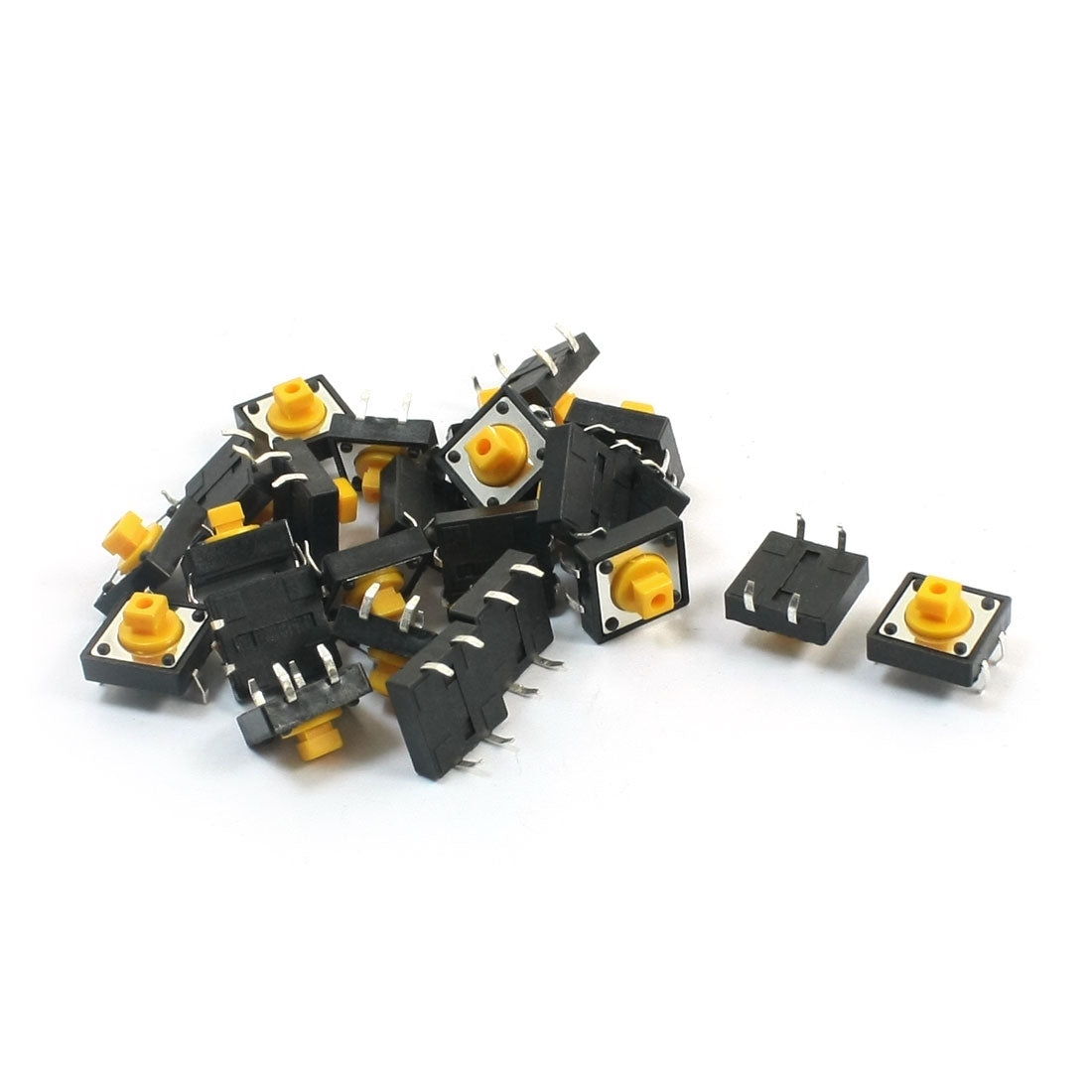 uxcell Uxcell 25Pcs Momentary PCB Pushbutton Push Button Tact Tactile Switch DIP 12mmx12mmx7.3mm