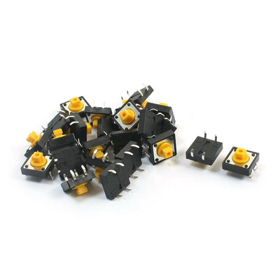 Harfington Uxcell 25Pcs Momentary PCB Pushbutton Push Button Tact Tactile Switch DIP 12mmx12mmx7.3mm