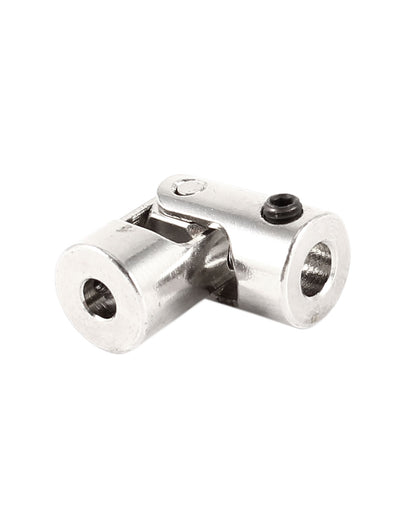 Harfington Uxcell RC Model Airplane Boat 360 Degree Rotatable Silver Tone Metal Mini Universal Joint Connector 4mm to 3mm Inner Diameter