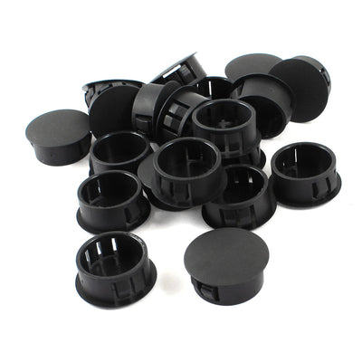 Harfington Uxcell 20pcs Black Plastic 10mm Diameter Snap in Type Locking Hole Button Cover 10mm x 13mm x 10mm