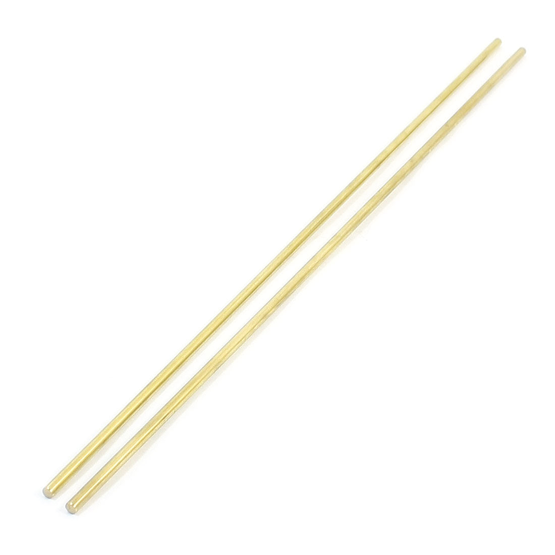 Uxcell Uxcell 2Pcs Gold Tone Brass 250mm x 3mm Round Rod Stock for CNC Lathe Machine