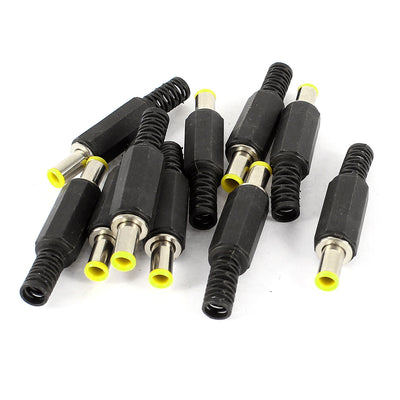 Harfington Uxcell 10 Pieces Black Plastic End to DC 5x1mm Female Power Jack Adapter