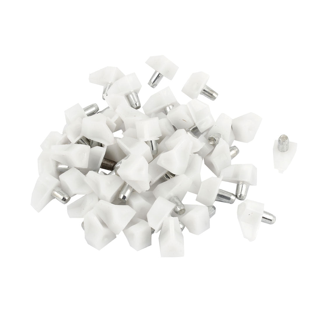 uxcell Uxcell Furniture Hardware Glass Plastic Shelf Support Pin Silver Tone White 50 Pcs