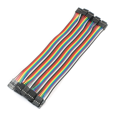 Harfington Uxcell 10pcs 20cm 2.54mm 4P-4P Female to Female F/F Connect Jumper Wire Cable Line